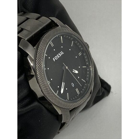 Fossil FS4774 Men's Gray Stainless Steel Analog Black Dial Quartz Watch XX404 - Picture 5 of 12